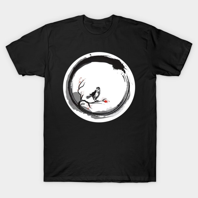 Zen With Beautiful Bird T-Shirt by Wdrslwzh12